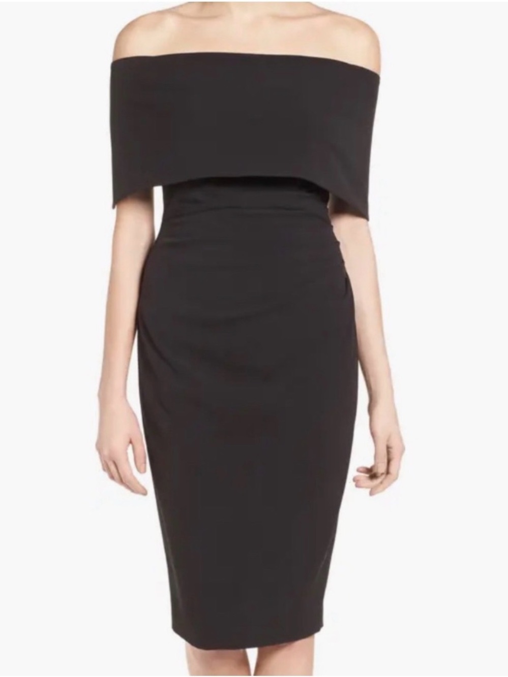 Vince Camuto Black Strapless Off-Shoulder Evening Dress NWT